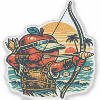 Apple Archer Beach Target — Vintage Summer  Sticker