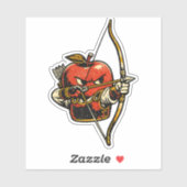 Apple Archer — Grappige Fruit Japanse Boogschutter Sticker (Vel)