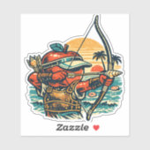Apple Archer Strand Doel — Vintage Zomer Sticker (Vel)