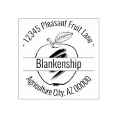 Apple Artwork Round Address Custom Name Rubberstempel (Afrduk)