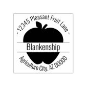 Apple Artwork Round Address Custom Name Rubberstempel (Afrduk)
