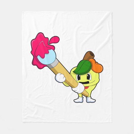 Apple as Painter with Paint Fleece Deken (Voorkant)