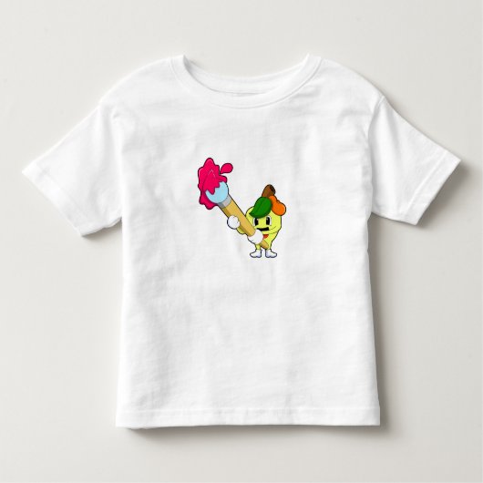 Apple as Painter with Paint Kinder Shirts (Voorkant)