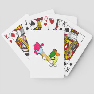 Apple as Painter with Paint Pokerkaarten