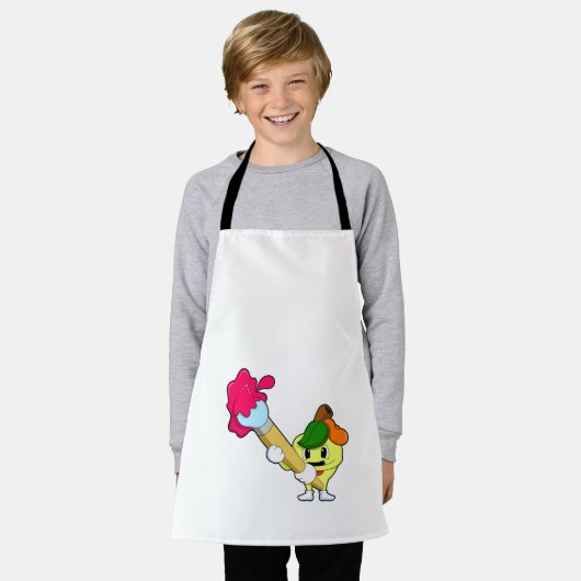 Apple as Painter with Paint Schort (Gedragen)