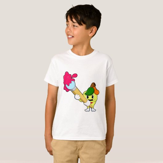 Apple as Painter with Paint T-shirt (Voorkant volledig)