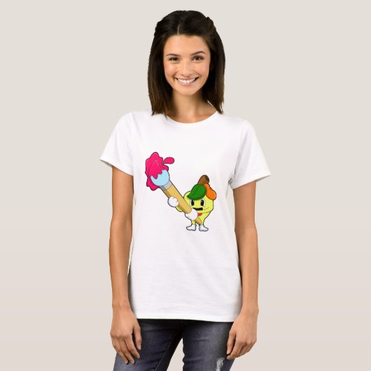 Apple as Painter with Paint T-shirt (Voorkant volledig)
