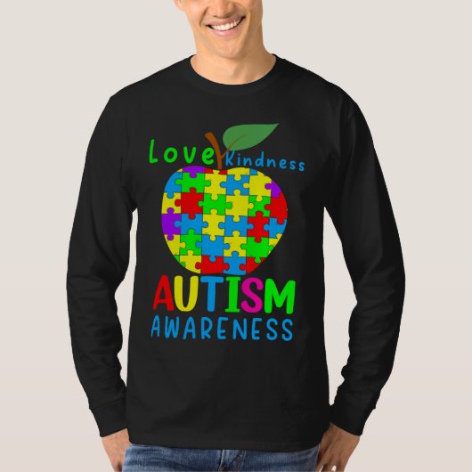 Apple Autism Puzzle Piecedrukheid T-shirt (Voorkant)