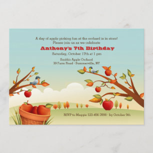 Apple Autumn Picking Invitation Kaart
