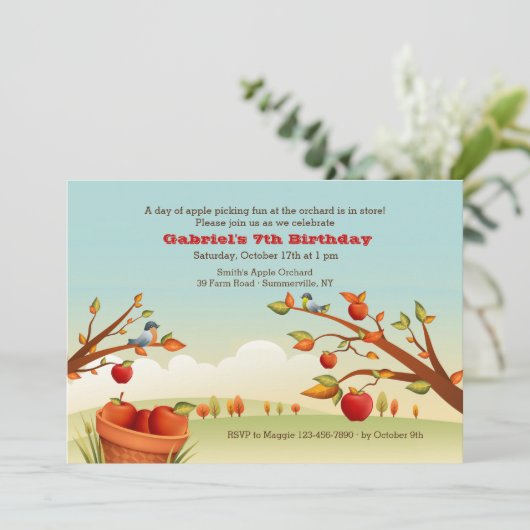 Apple Autumn Picking Uitnodiging (Staand voorkant)