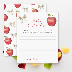 Apple baby shower - Baby bucket list spel