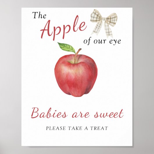 Apple baby shower - Baby's zijn lief Poster (Voorkant)
