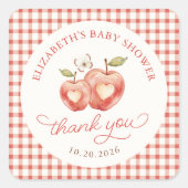 Apple Baby Shower Bedank Sticker (Voorkant)