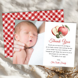 Apple Baby shower bedankkaart met foto