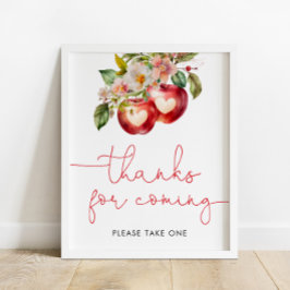 Apple Baby shower Bedankt voor Coming Poster