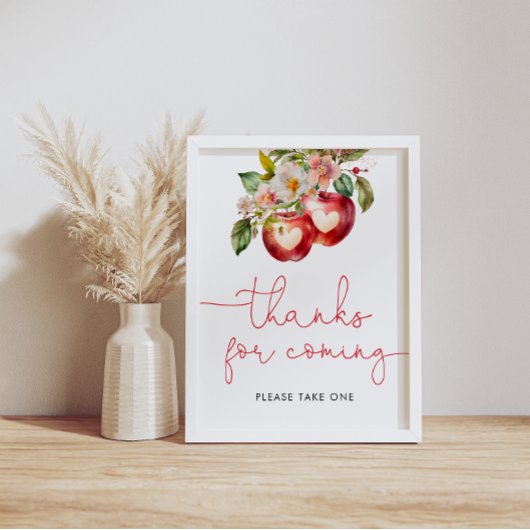 Apple Baby shower Bedankt voor Coming Poster