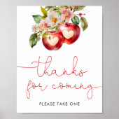 Apple Baby shower Bedankt voor Coming Poster (Voorkant)