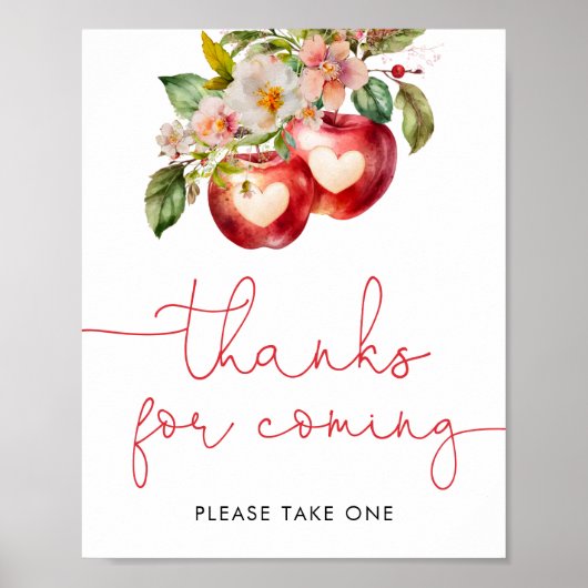 Apple Baby shower Bedankt voor Coming Poster (Voorkant)