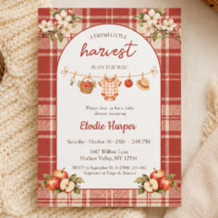 Apple Baby Shower Bloemrijke Verse Oogst Rustiek Kaart