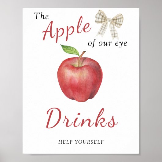 Apple baby shower - DRINKEN Poster (Voorkant)