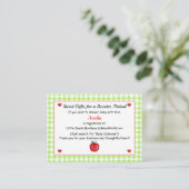 Apple Baby Shower Enclosure Card – Gift Registry  Informatiekaartje (Staand voorkant)