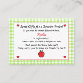 Apple Baby Shower Enclosure Card – Gift Registry Informatiekaartje (Voorkant)