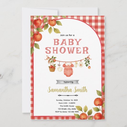 Apple baby shower Feest Uitnodiging (Voorkant)