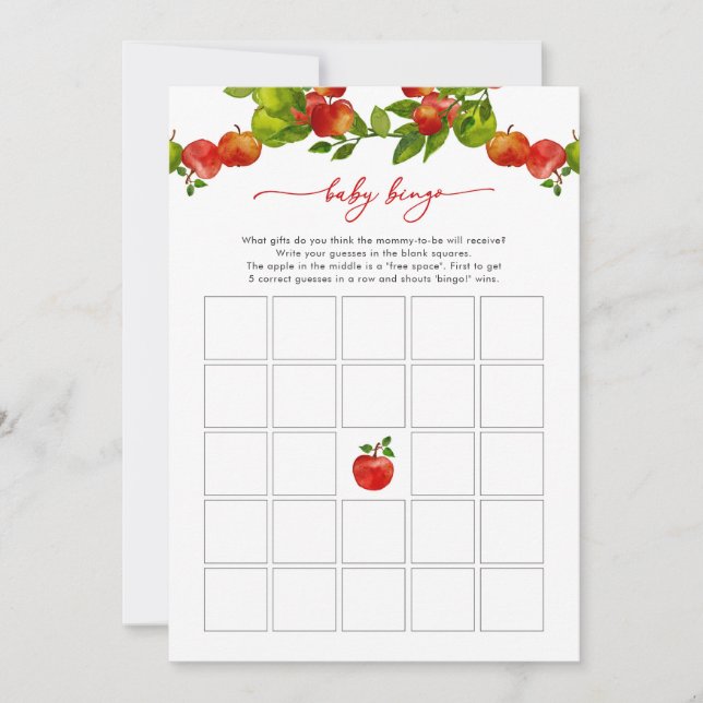Apple Baby shower Game Apple Baby Bingogame (Voorkant)