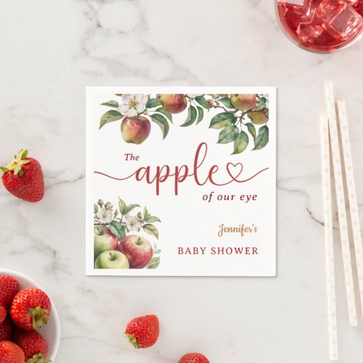 Apple Baby shower Herfst genderneutraal papier ser Servet (Insitu)