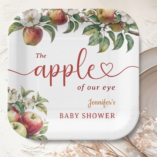 Apple Baby shower Herfst genderneutraal Papieren Bordje