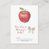 Apple baby shower Hoe groot is het buikspel van ma Informatiekaartje (Voorkant)