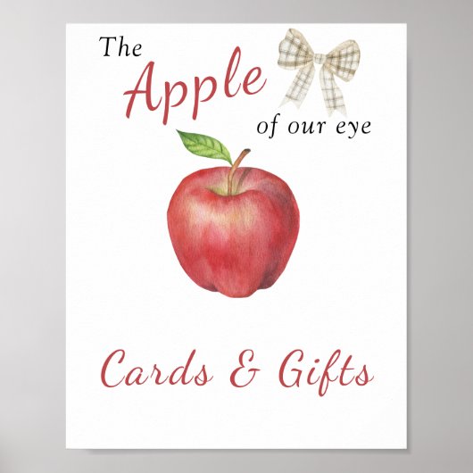 Apple baby shower - Kaarten en cadeaus Poster (Voorkant)