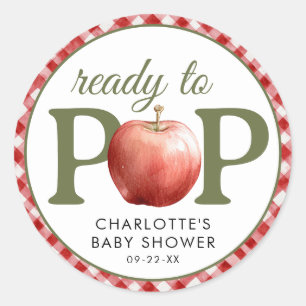 Apple Baby shower klaar voor de Pop van groene Sti Ronde Sticker