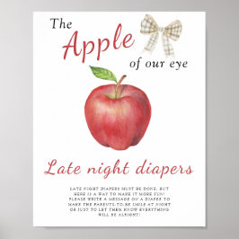 Apple baby shower - Late night luiers spel Poster