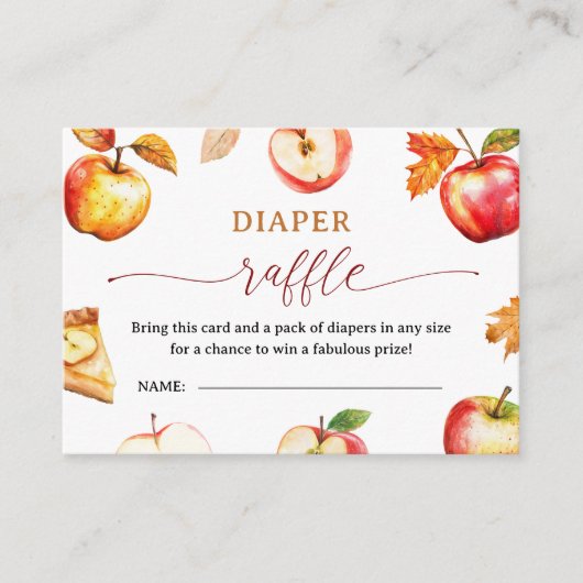 Apple Baby shower Luier Raffle Enclosure Kaart (Voorkant)