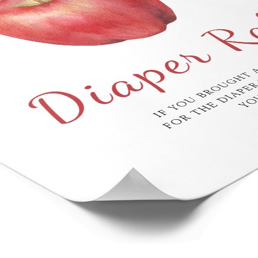 Apple baby shower - Luier Raffle poster (Hoek)