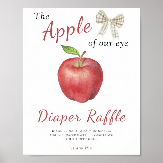Apple baby shower - Luier Raffle poster (Voorkant)