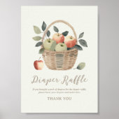 Apple Baby shower Luier Raffle Sign Poster (Voorkant)