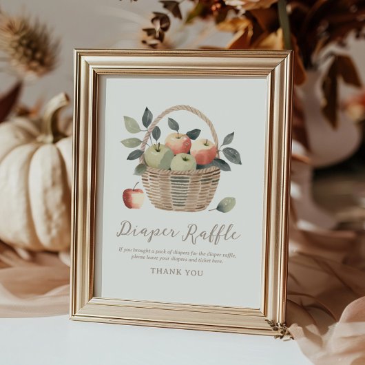 Apple Baby shower Luier Raffle Sign Poster