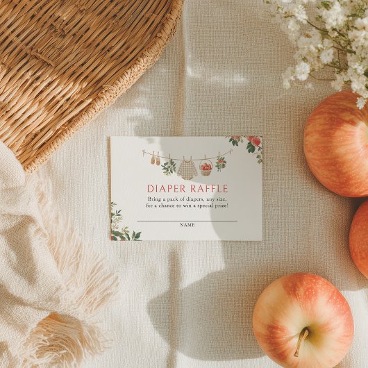 Apple Baby shower Luier Raffle Ticket Informatiekaartje