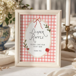 Apple Baby Shower Luiers Raffle Poster