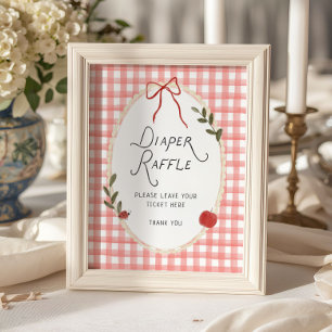 Apple Baby Shower Luiers Raffle Poster