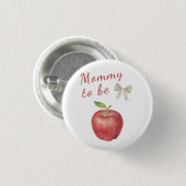 Apple Baby shower - Moeder in wording Ronde Button 3,2 Cm (Voorkant /achterkant)
