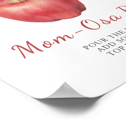 Apple baby shower - Mom-osa bar Poster (Hoek)