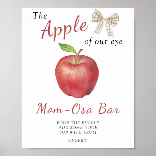 Apple baby shower - Mom-osa bar Poster (Voorkant)