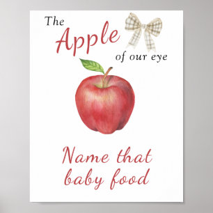 Apple baby shower - Noem dat baby voedsel Poster