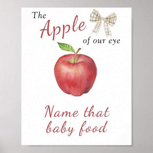 Apple baby shower - Noem dat baby voedsel Poster (Voorkant)