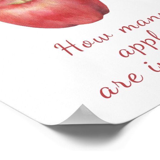 Apple baby shower - raad eens hoeveel appels er in poster (Hoek)