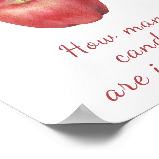 Apple baby shower - raad eens hoeveel snoepjes er  poster (Hoek)
