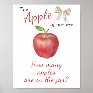 Apple baby shower - raad hoeveel appels in pot poster